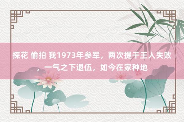 探花 偷拍 我1973年参军，两次提干王人失败，一气之下退伍，如今在家种地