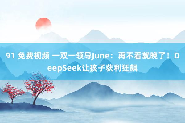 91 免费视频 一双一领导June：再不看就晚了！DeepSeek让孩子获利狂飙
